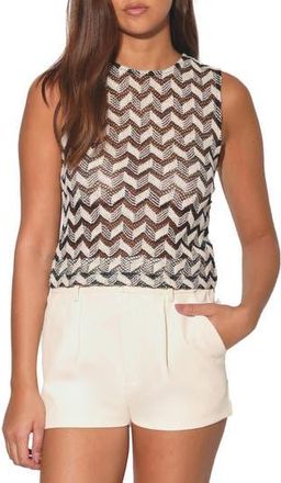 Walter Baker Nanette Open Knit Top in Cream Black at Nordstrom Rack, Size X-Large