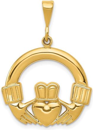 Diamond2Deal 14k Yellow Gold Claddagh Pendant