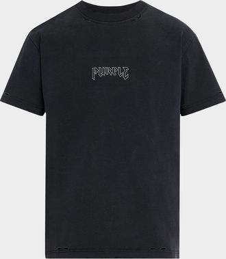 Purple Mens Studded Logo Jersey T-Shirt