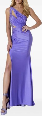 Allure Bridals Abito lungo monospalla con decorazione - Viola