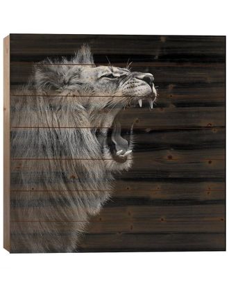 iCanvas Icanvas Lion In Black & White I Wood Print By Lukas Holas Wall Art