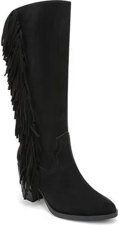 Blowfish Criss 2 Fringe Knee High Boot in Black Faux Leather at Nordstrom Rack, Size 9.5