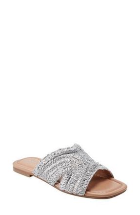 Marc Fisher Narda Raffia Slide Sandal in Silver 040 at Nordstrom Rack, Size 5.5