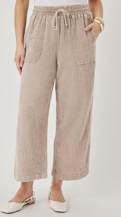 Splendid Ava Cotton Gauze Drawstring Pants in Light Wicker Brown at Nordstrom, Size X-Small