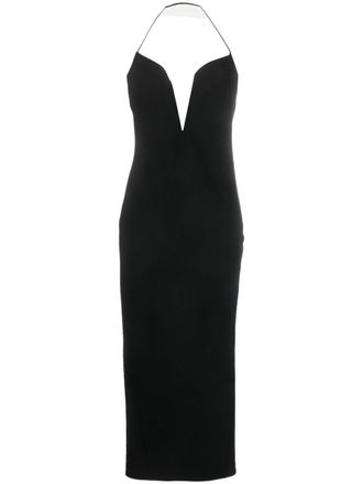 Givenchy Maxi-jurk met halternek - Zwart