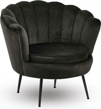 OEM Sill&oacute;n Concha Terciopelo Negro Para Sal&oacute;n Glamour Para Oficina Furnitex