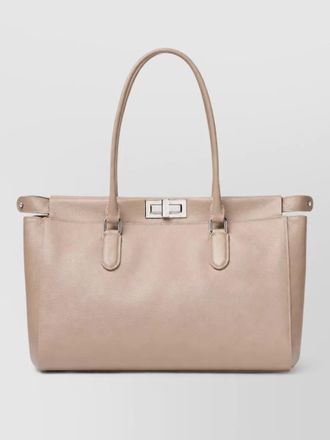 Fendi peekaboo small leather tote bag