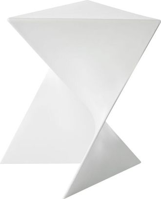 Beliani Mesa Auxiliar De Pl&aacute;stico Tringular Blanco Pecos