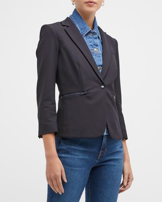 Veronica Beard Scuba Schoolboy Blazer Jacket