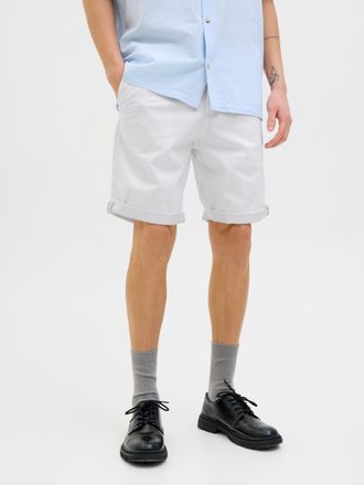 Jack & Jones Chinoshorts JACK & JONES JPSTBOWIE JJSHORTS S, Herren, Gr. XXL, N-Gr, weiss (wei&szlig;), Web, Obermaterial: 98% Baumwolle, 2% Elasthan, unifarben, regular 