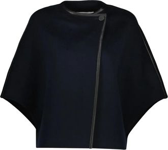 Yves Salomon double-sided cape - women - Wool/Cashmere - 34 - Blue