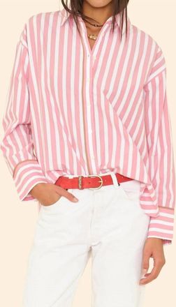 Xirena Gillian Long Sleeve Shirt In Rosebud Stripe