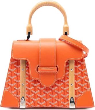 Goyard Borsa a tracolla Saigon Structured PM in tela Goyardine 2017 - Arancione