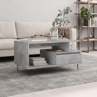 vidaXL Vidaxl - Mesa De Centro Madera Contrachapada Gris Hormig&oacute;n 90x49x45 Cm