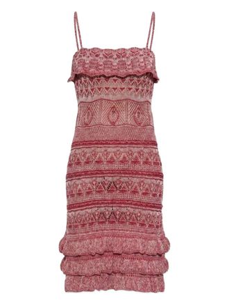 Etro ruffled spaghetti-strap mini dress - Red