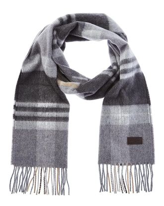 Hickey Freeman Hickey Freeman Patterned 100% Italian Cashmere Scarf for Men - Ultra-Soft Mens Winter Scarves, 66-Inches x 12-Inches, Grey With Camel Exploded Plaid, 