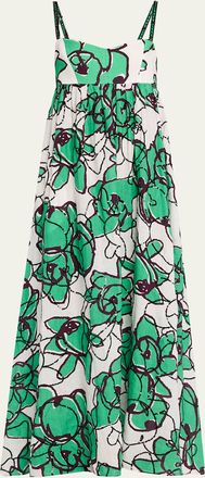 Diane Von F&uuml;rstenberg Miranda Sequin Floral-Print Linen Maxi Dress