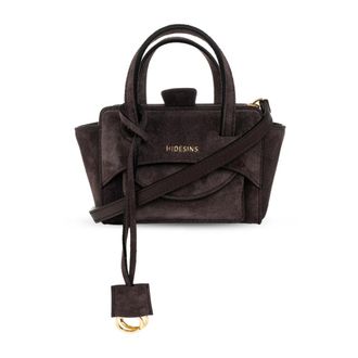 Hidesins Tassen, Dames, Grijs, ONE Size, Leer, Flap XS Tas