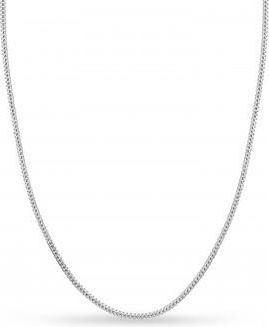 Allurez Small Miami Cuban Chain Necklace 14k White Gold