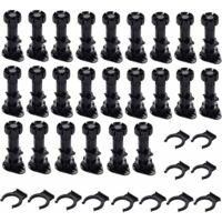 OEM 24 Patas De Pl&aacute;stico Para Armarios Y Muebles (80 Mm-100 Mm) Patas Ajustables De Pl&aacute;stico Negro Con Base De Montaje Con Clip Para Armarios De Cocina, R