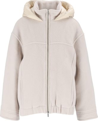 PESERICO Plush Hooded Wool-Blend Short Coat