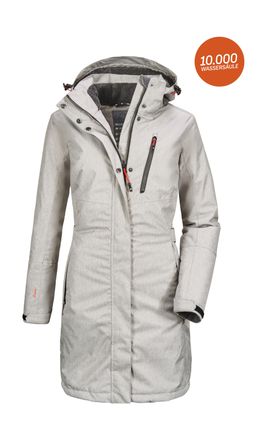 Killtec Parka KILLTEC Alisi, Damen, Gr. 40, grau (mittelgrau), 100% Polyester, Jacken Parka