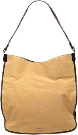 Gucci Pre-owned Canvas Shoulder Bag - Dames - Pre-owned - Beige - Maat: ONE Size Leer