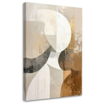 Feeby Cuadro Sobre Lienzo Abstracci&oacute;n Beige Con Textura De Estilo Boho 70x100