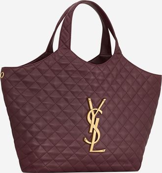 Saint Laurent Womens Shoulder Bag Icare Nappa Leather Bordeaux