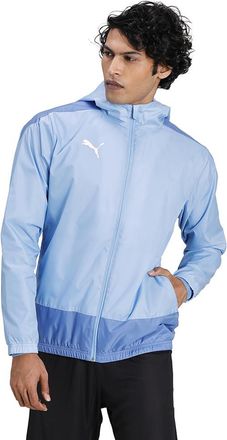 Puma GOAL Long Sleeve ZipUp LightBlue Mens Hooded Training Rain Jacket 656559 18