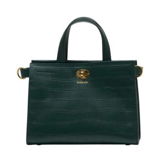Burberry Handbags, female, Green, Size: ONE SIZE Mini Cotswolds Tote
