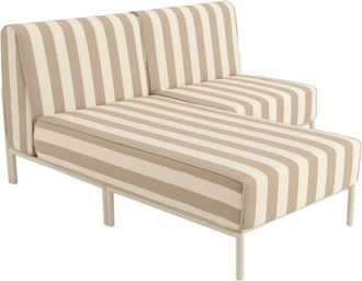 Oviala Conjunto de jard&iacute;n bajo modular a rayas para 2 personas Beige