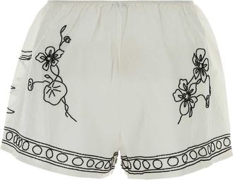 Bode Beaded Cockatoo Tap Bermudas - White