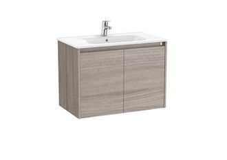 Roca Roca - Pack Unik Mueble De 2 Puertas + Lavabo Tenet Color: Roble City Texturizado
