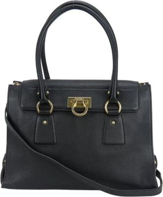 Ferragamo Pre-owned Gancini dh-21 Handtas - Dames - Vintage Handtas - Zwart - ONE Size - Leer - Vintage