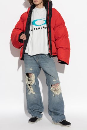 Balenciaga Reversible Padded Jacket, Womens, Red
