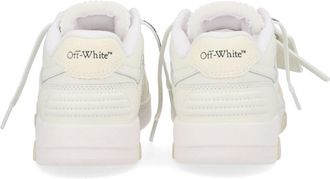 Off-white Leather and Recycled Polyester Sneaker - White