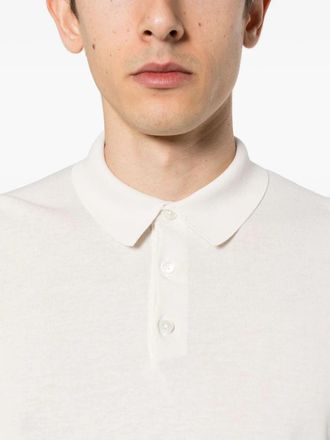 Eleventy Womens Fine-Ribbed Cotton Polo Shirt White Ss24 M