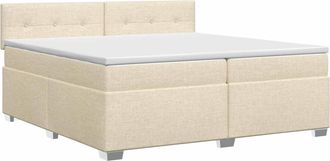 vidaXL Cama Box Spring Con Colch&oacute;n Crema 200 X 200 Cm Tela Vidaxl