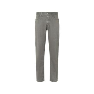 Ermenegildo Zegna Slim-fit Trousers, male, Gray, Size: W31 Roccia Linen/Cotton Trousers