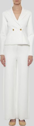 Prabal Gurung Compact Knit Trouser In White
