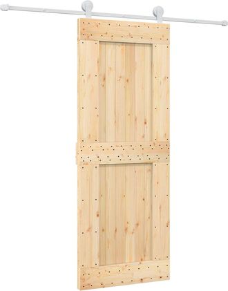 vidaXL Puerta Corredera Natural Y Blanco 80 X 210 Cm Vidaxl