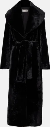 Nour Hammour Giovanna shearling wrap coat