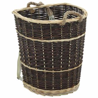 vidaXL Vidaxl - Cesto De Le&ntilde;a Con Correas Transporte Sauce Natural 44,5x37x50cm