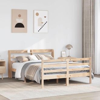 vidaXL Vidaxl - Estructura De Cama Con Cabecero Madera Maciza Pino 140x190 Cm
