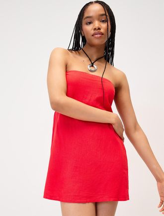 Twik Womens Linen blend tube minidress
