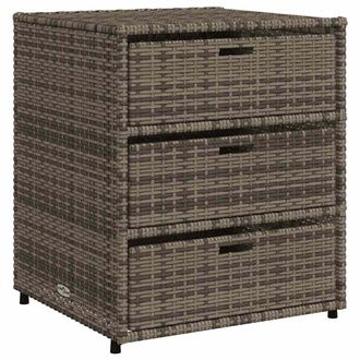 vidaXL Armario De Almacenaje De Jard&iacute;n Rat&aacute;n Pe Gris 55x59x69 Cm Vidaxl