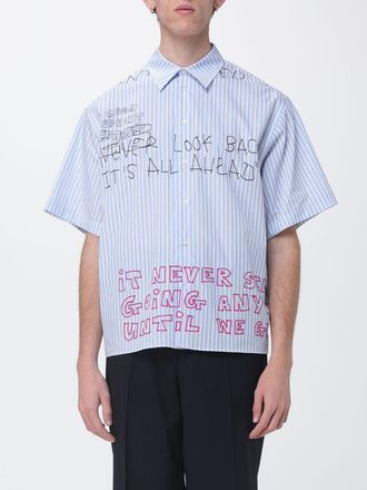 Msgm Camicia Msgm in cotone a righe con slogan