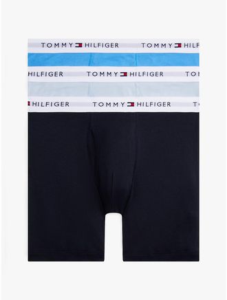 Tommy Hilfiger Mens Cotton Classics Boxer Brief 3-Pack - Blue - XL
