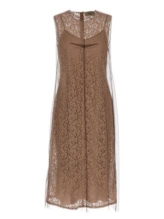 Fendi Beige Cotton Midi Womens Dress